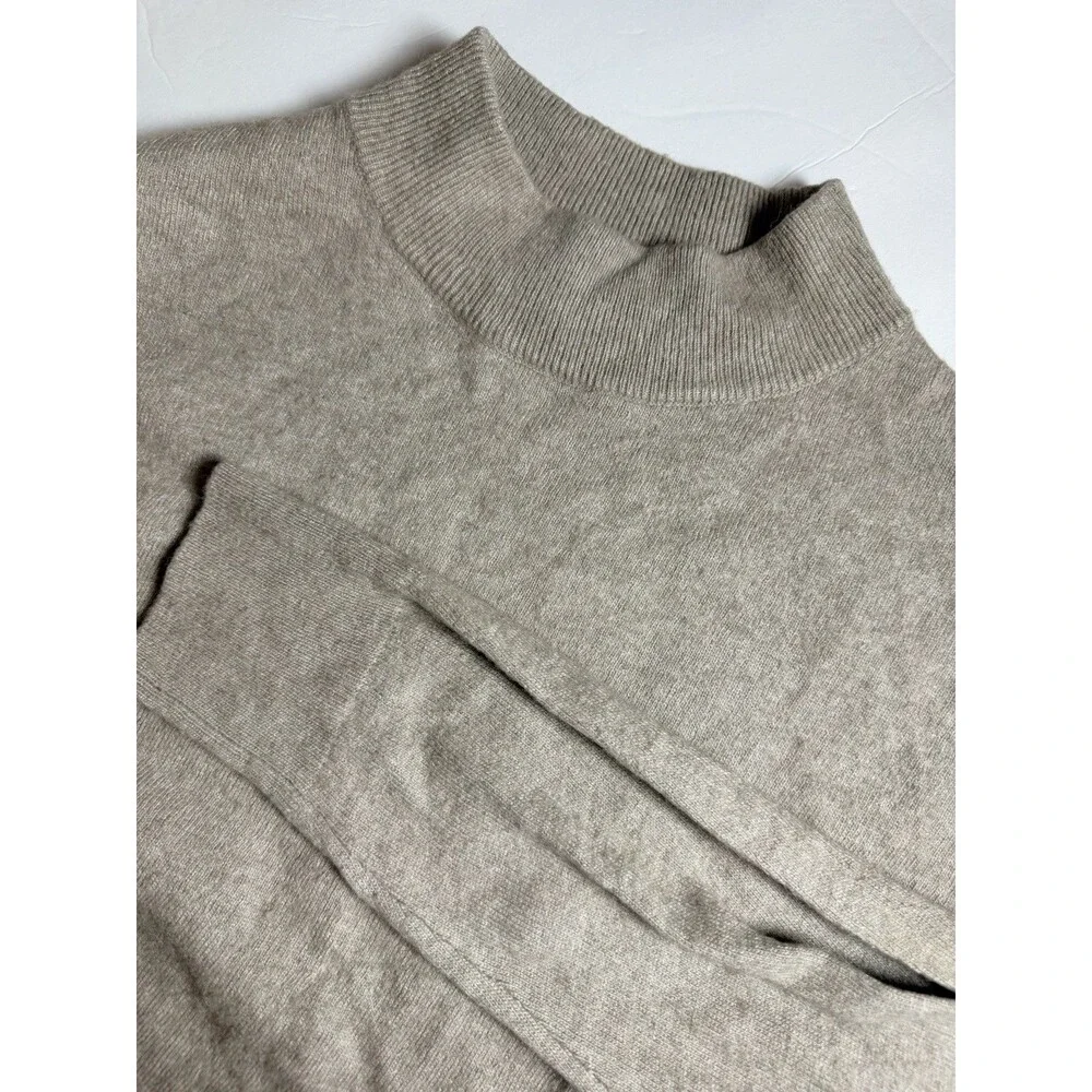 Madewell Ashbury Mockneck Sweater XL Tan Heather Hazelwood Minimalist Capsule